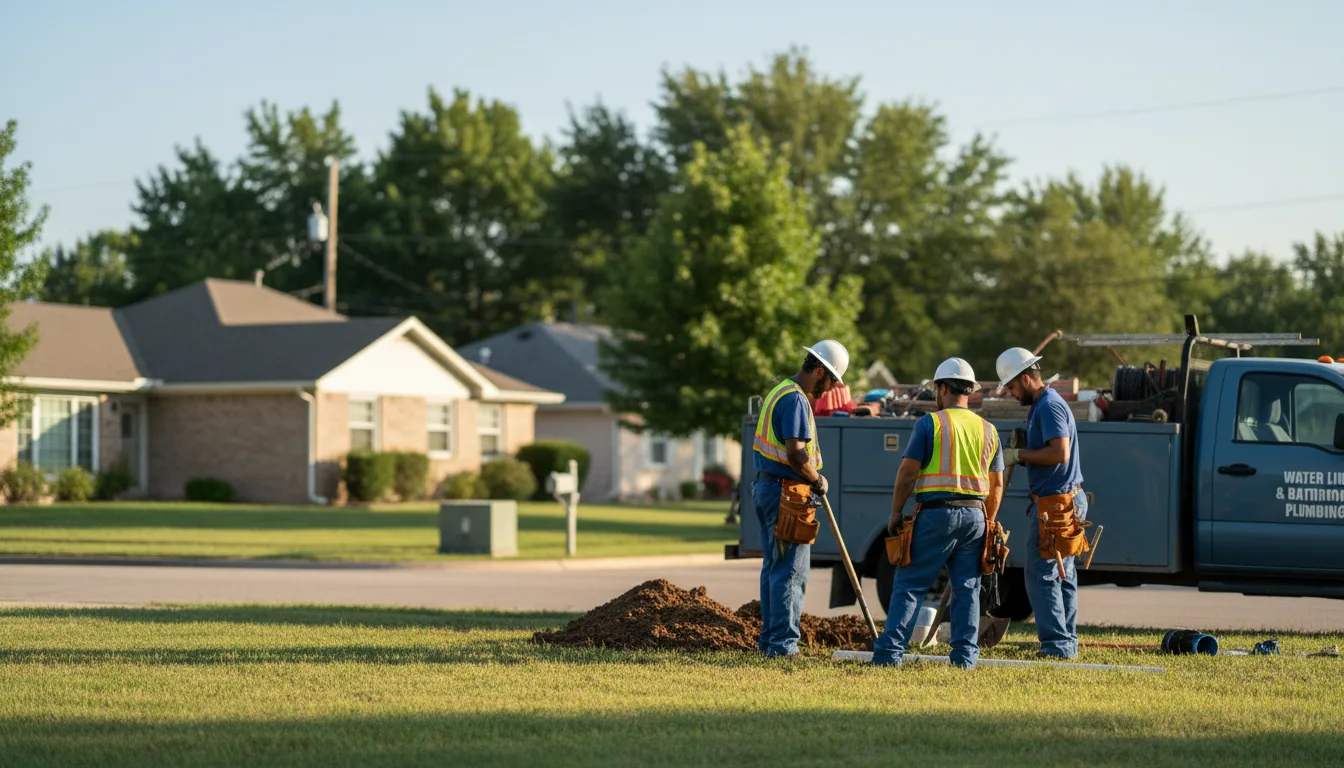 Residential water line and bathroom plumbing service in Milroy, PA